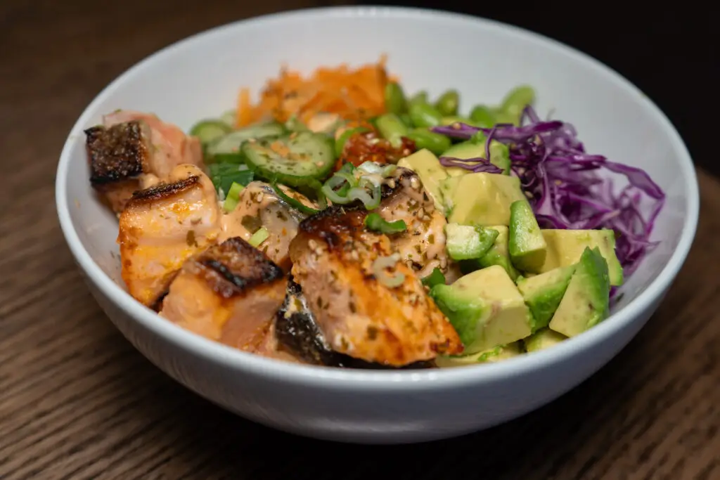 Crispy Salmon Rice Bowls