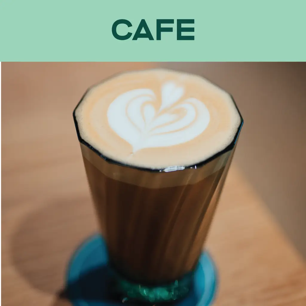 Latte leads to café menu.