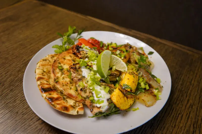 Grilled Chicken and Veggies with Tarragon, Mint, & Yogurt